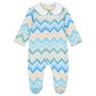 Blue & Yellow Zig Zag Babygrow, 2, hi-res