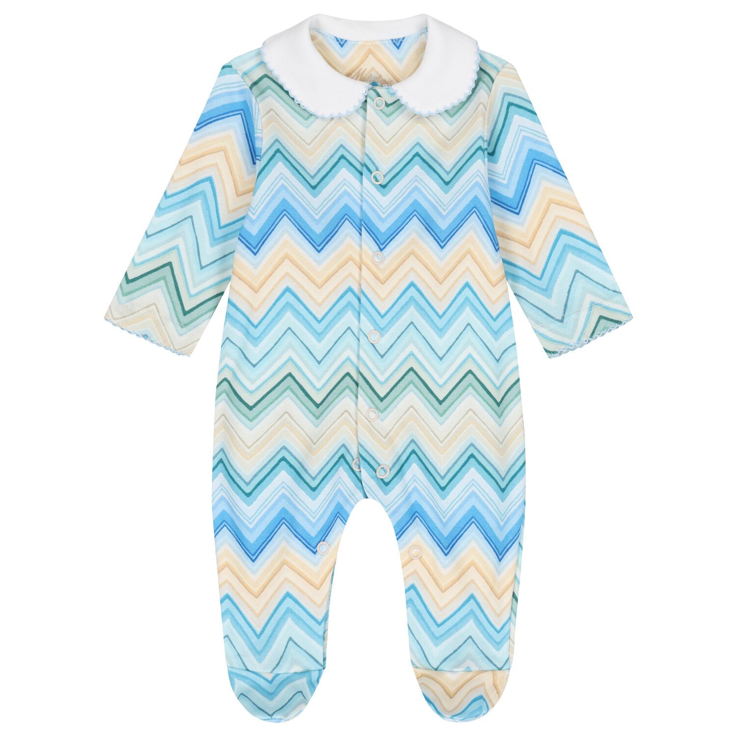Blue & Yellow Zig Zag Babygrow, 2, hi-res
