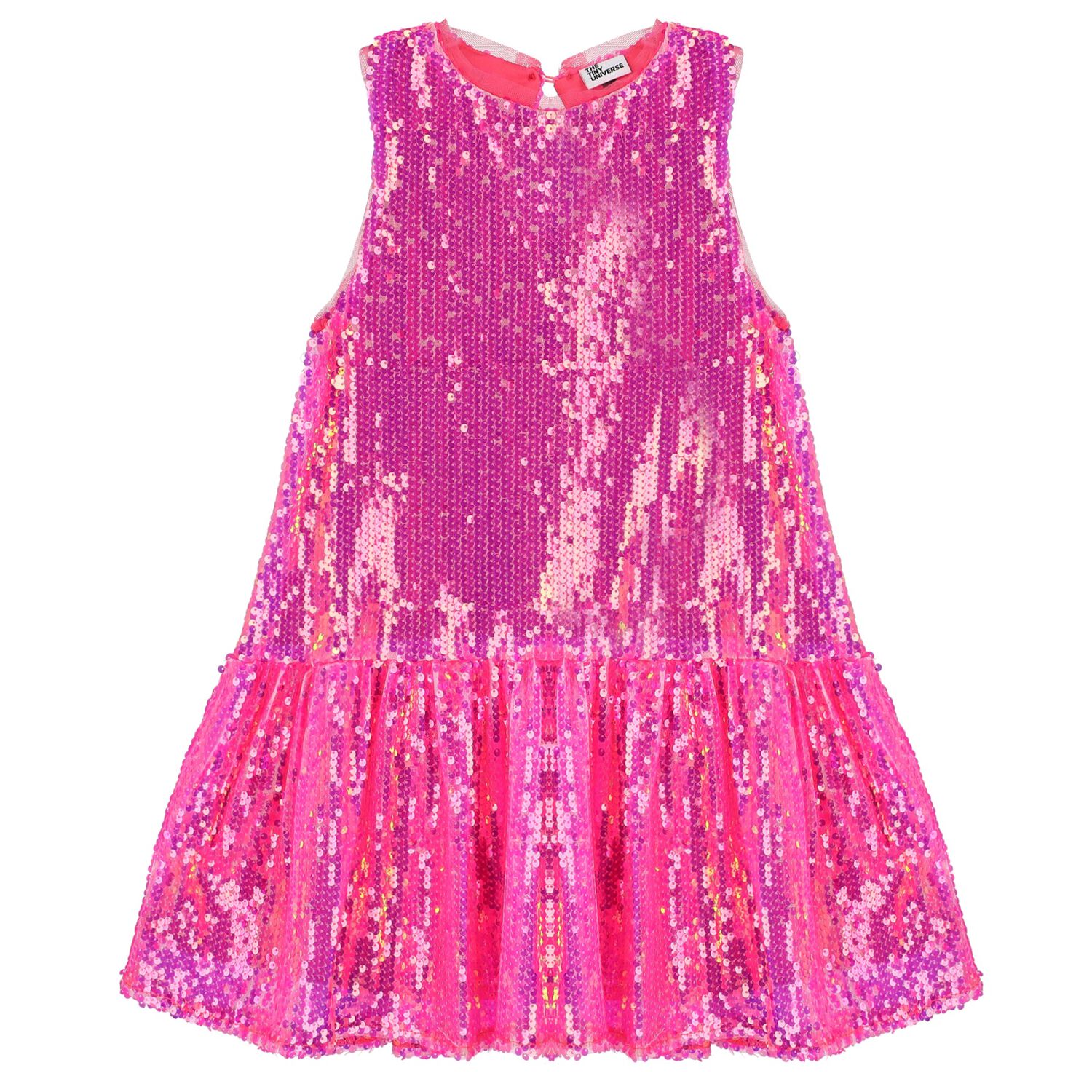 Girls Pink Embellished Sequined Dress, 1, hi-res image number null