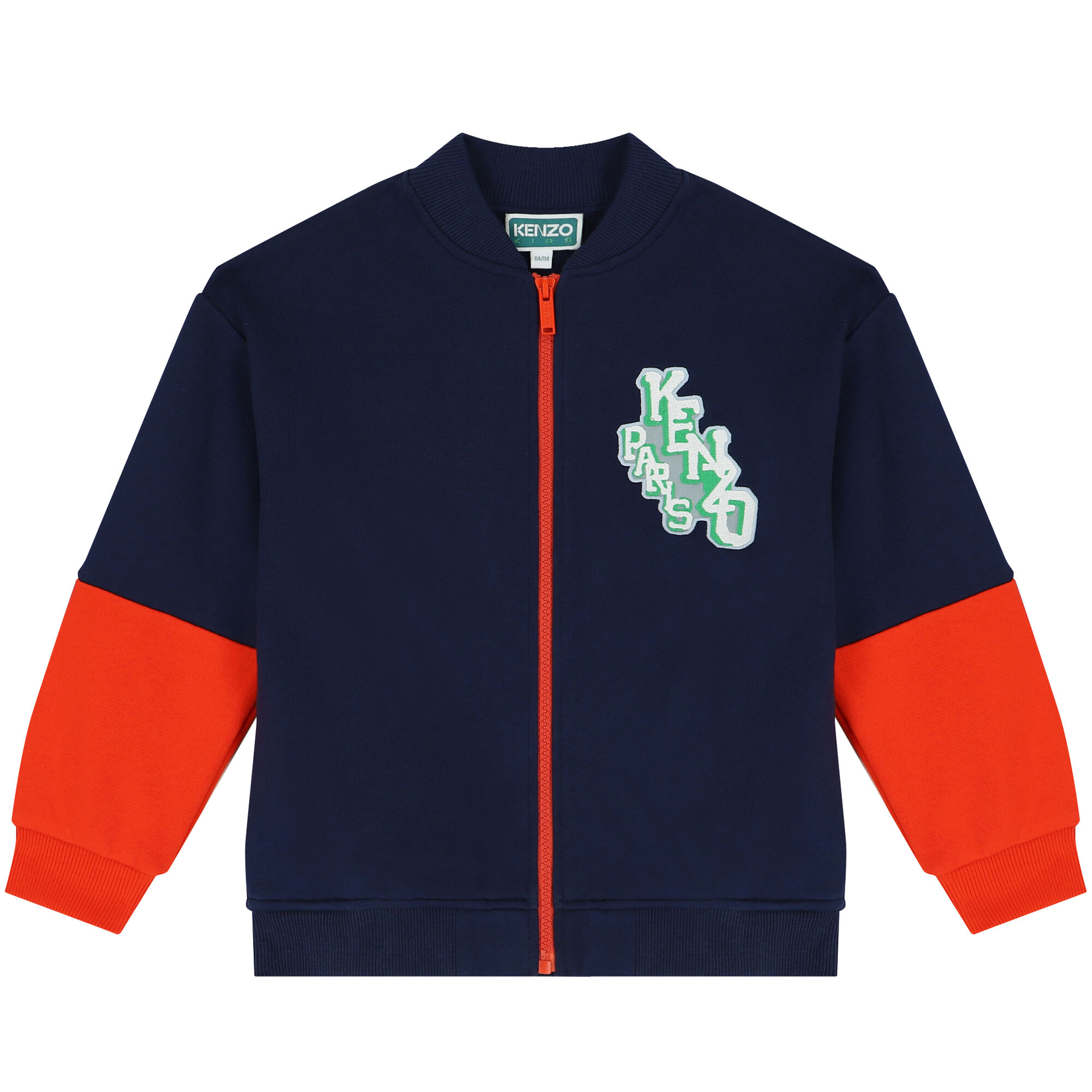 KENZO KIDS Boys Navy Red Logo Zip Up Top Junior Couture QA