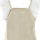 Girls Gold Tulle Swimsuit, 1, hi-res