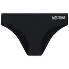 Girls Black Teddy Bear Logo Bikini, 2, hi-res