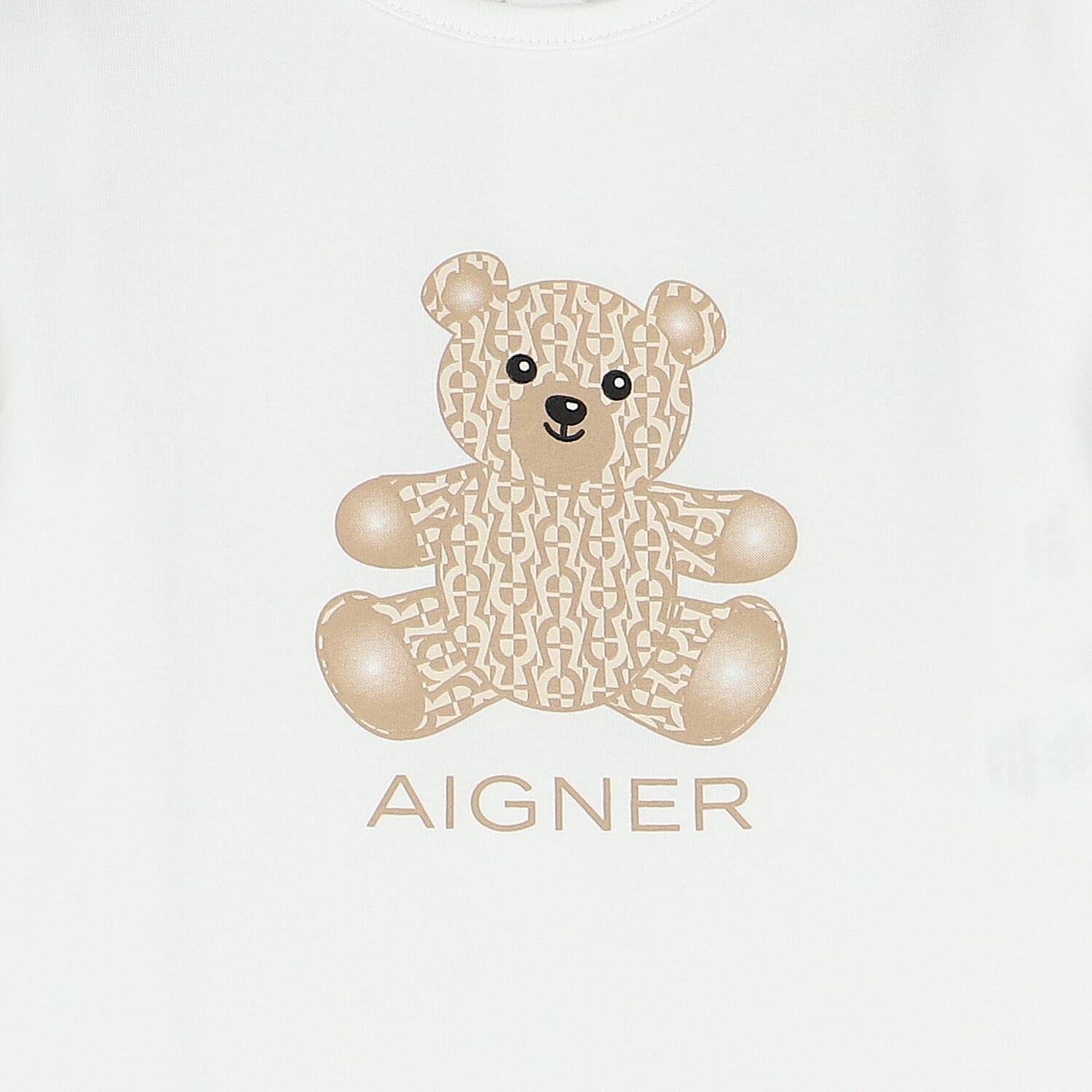 White Teddy Bear Logo Babygrow, 1, hi-res image number null