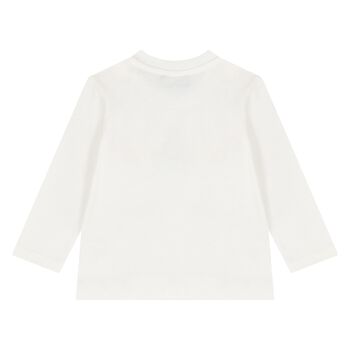 Younger Ivory Teddy Bear Logo Long Sleeve Top