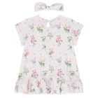 Younger Girls Pink Floral Dress Set, 1, hi-res
