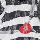 فستان بناتي من الترتر باللونين الأسود والعاجي, 1, hi-res