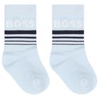 Younger Boys Blue, Navy & Grey Socks ( 3-Pack ), 2, hi-res