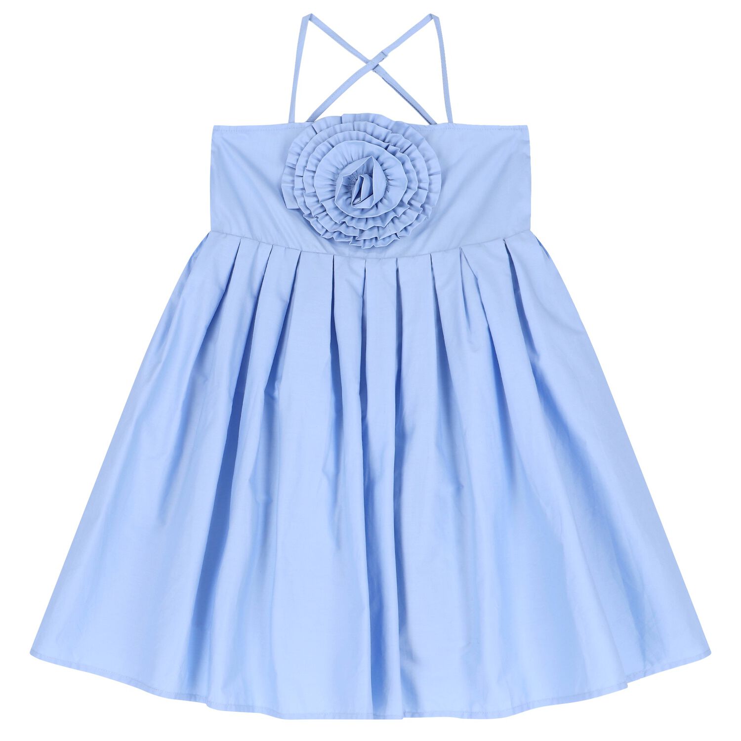 فستان بنات بطبعة الزهور باللون الأزرق, 1, hi-res image number null