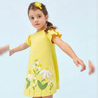 Girls Yellow Embroidered Flower Dress, 1, hi-res