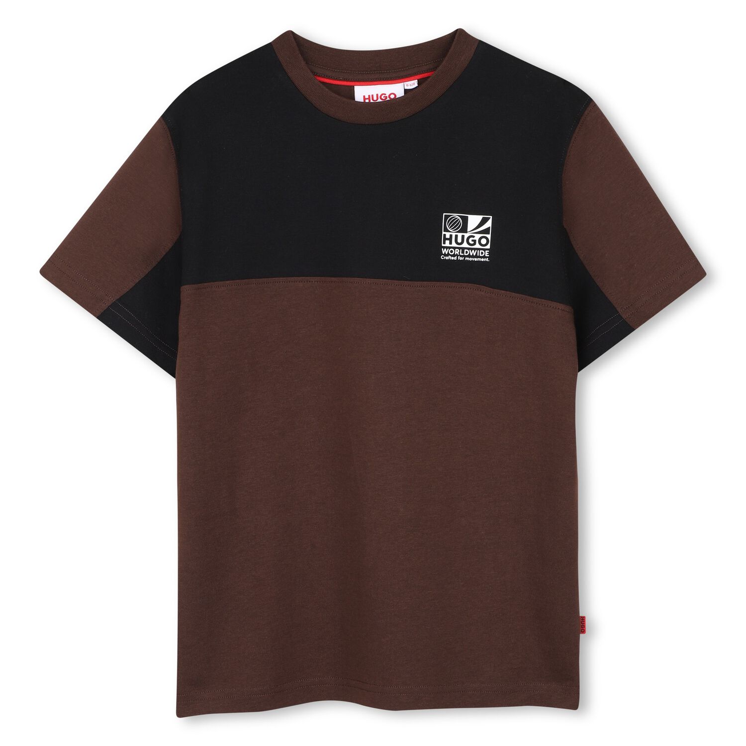 Boys Brown & Black Logo T-Shirt, 1, hi-res