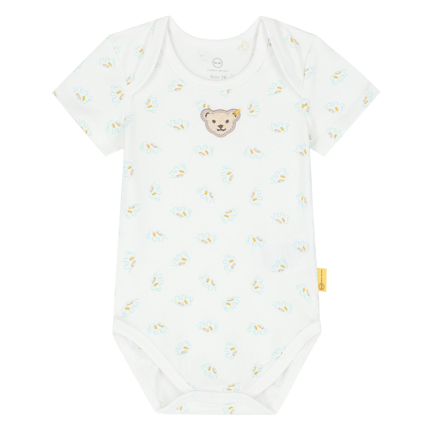 Baby Boys White Elephant & Teddy Bodysuit, 1, hi-res image number null