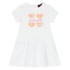 Younger Girls White Logo Dress, 1, hi-res