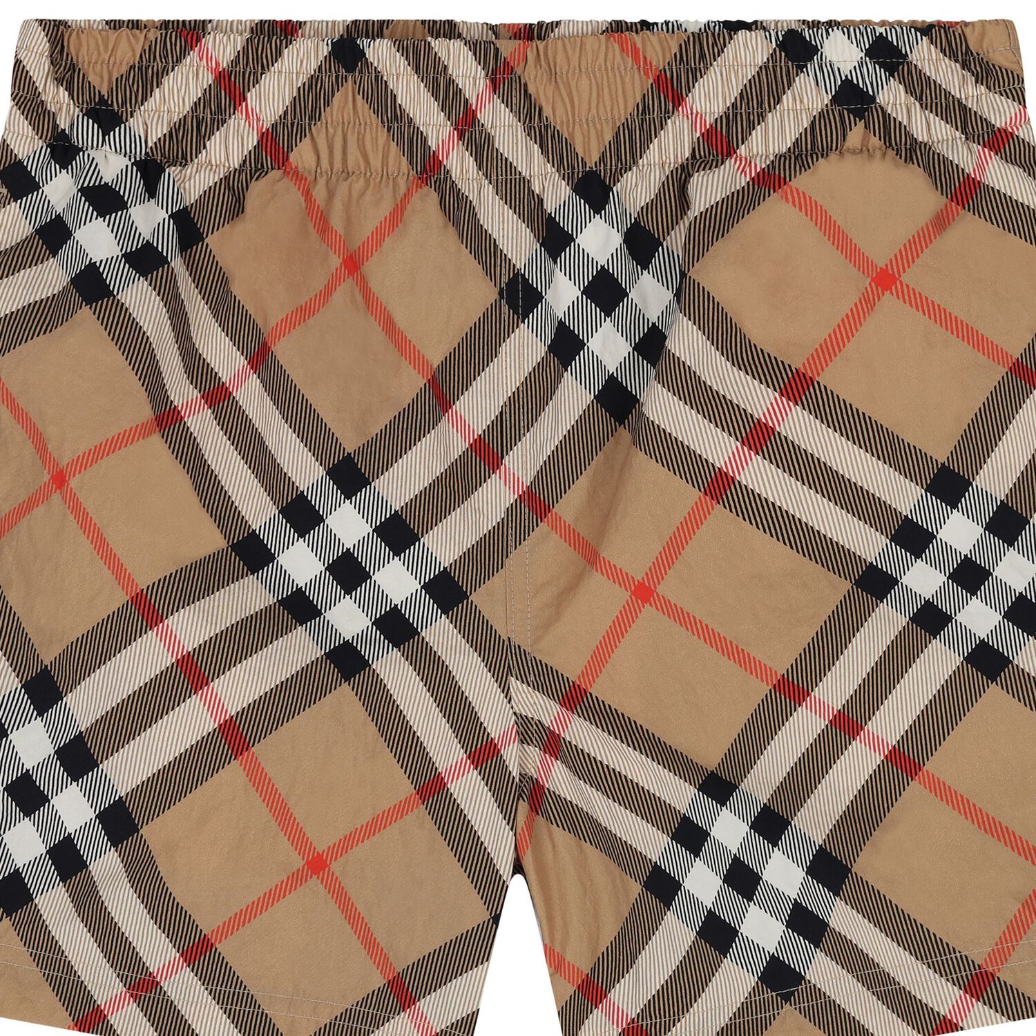 Boys Beige Check Swim Shorts, 1, hi-res image number null
