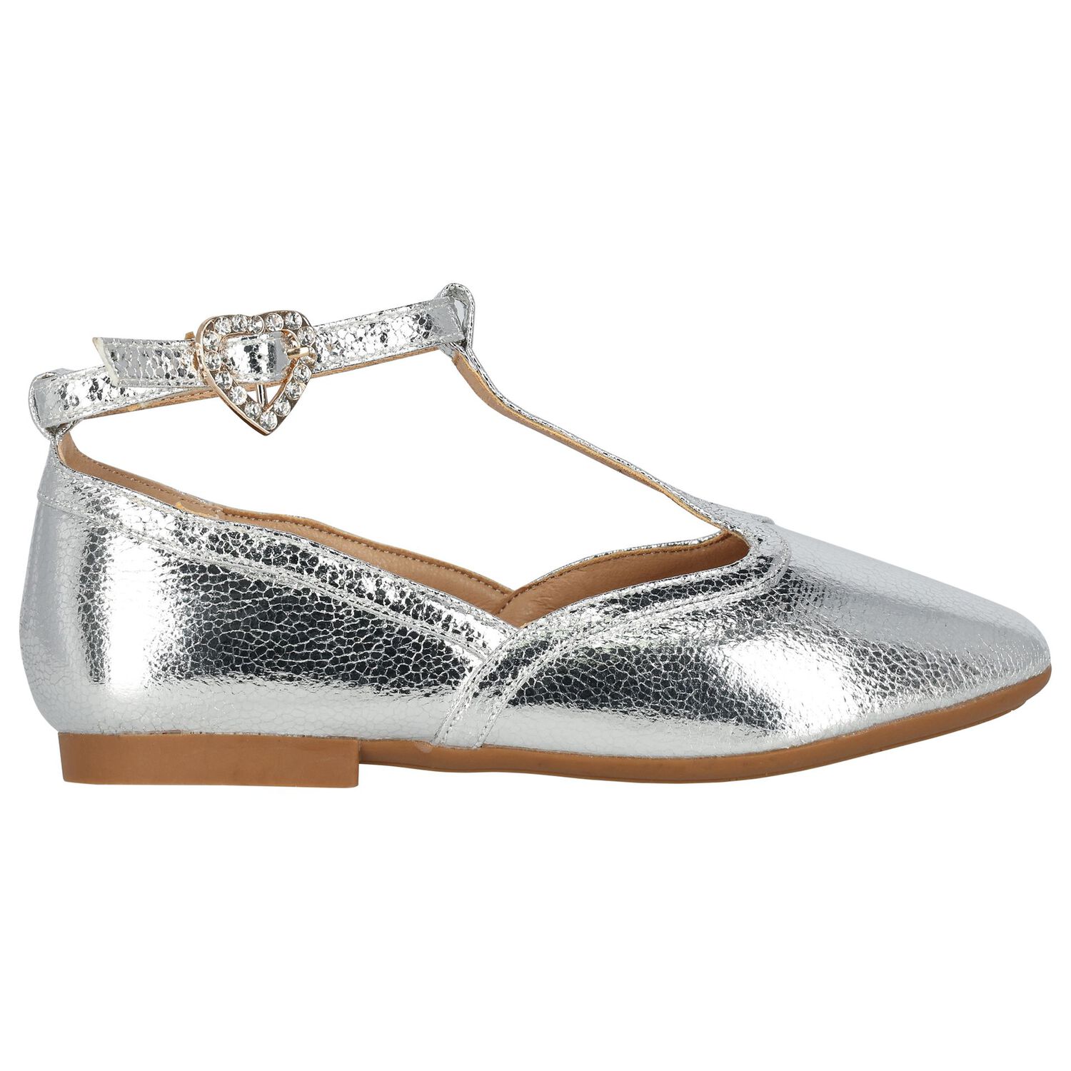 حذاء باللون الفضي للبنات , 2, hi-res image number null