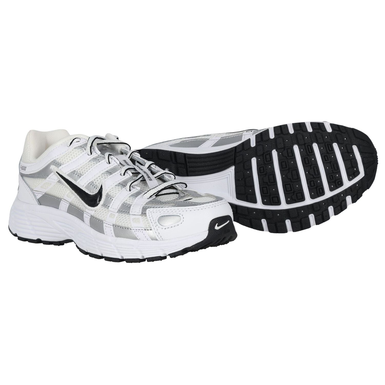 White, Silver & Black P-6000 Trainers, 1, hi-res