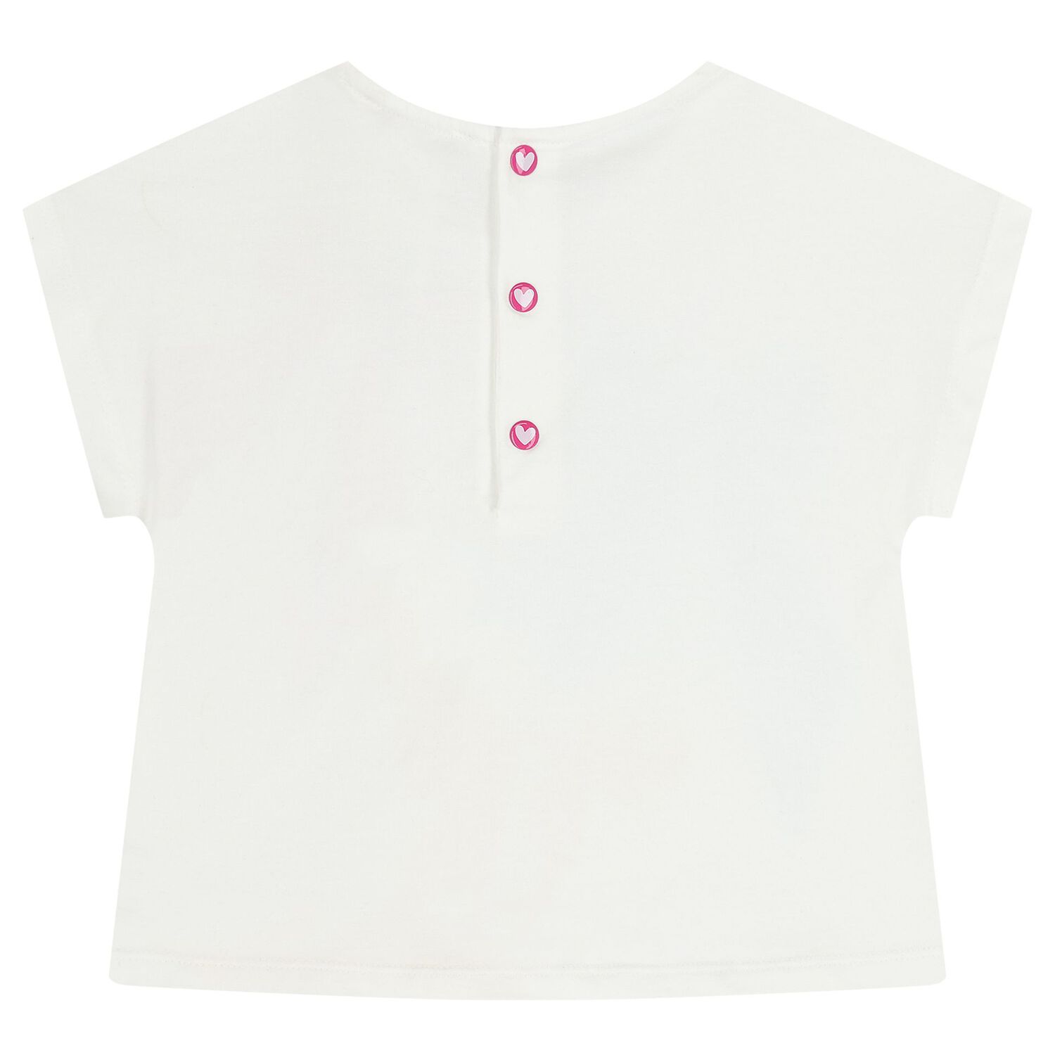 طقم شورت مخطط باللون الابيض مزين بفيونكة للبنات, 1, hi-res