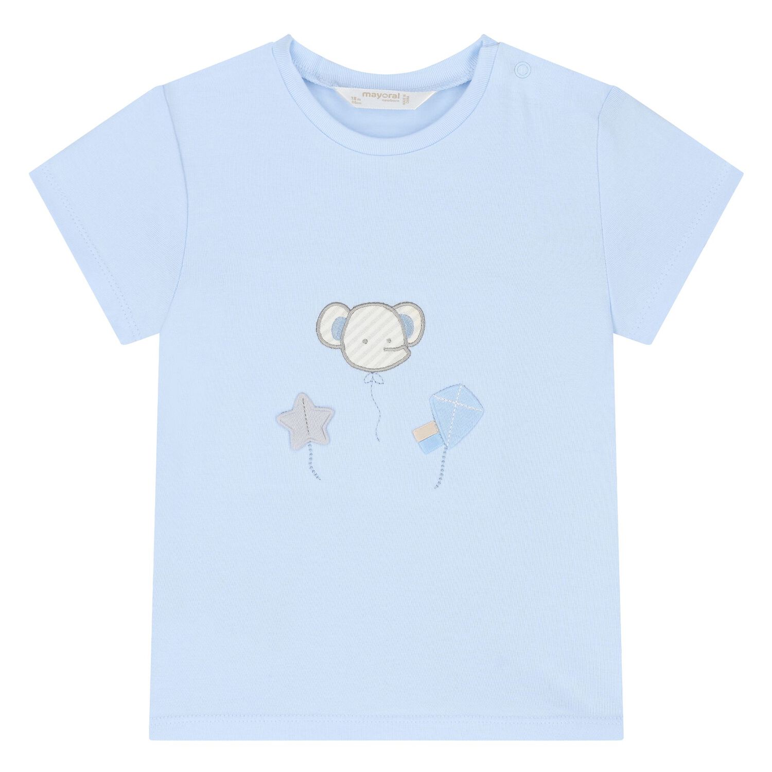 طقم شورت قطني باللونين الأبيض والأزرق للأولاد الصغار (قطعتان), 1, hi-res