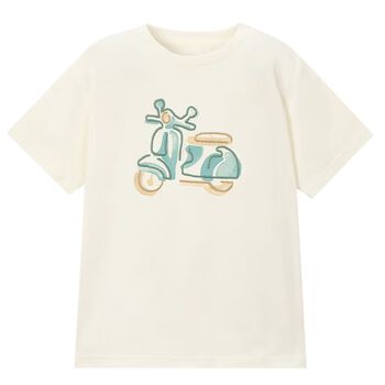 Boys Ivory Motorbike T-Shirt