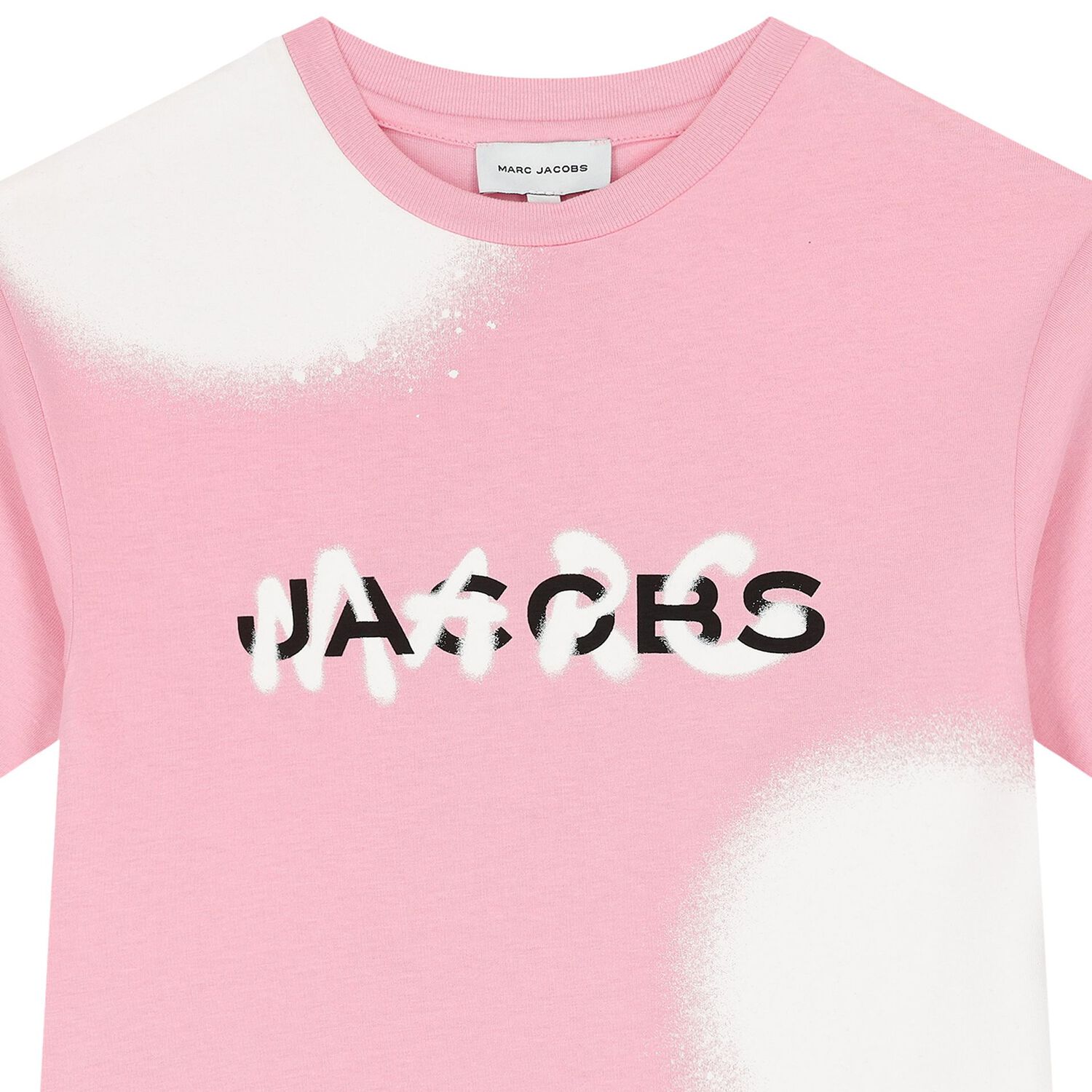 فستان بنات بالشعار باللون الوردي والأبيض, 3, hi-res