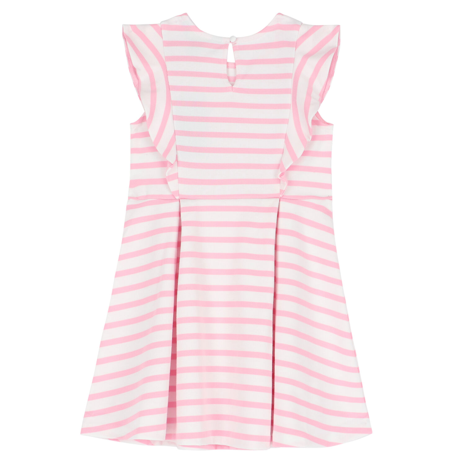 Girls Pink & White Striped Dress, 1, hi-res
