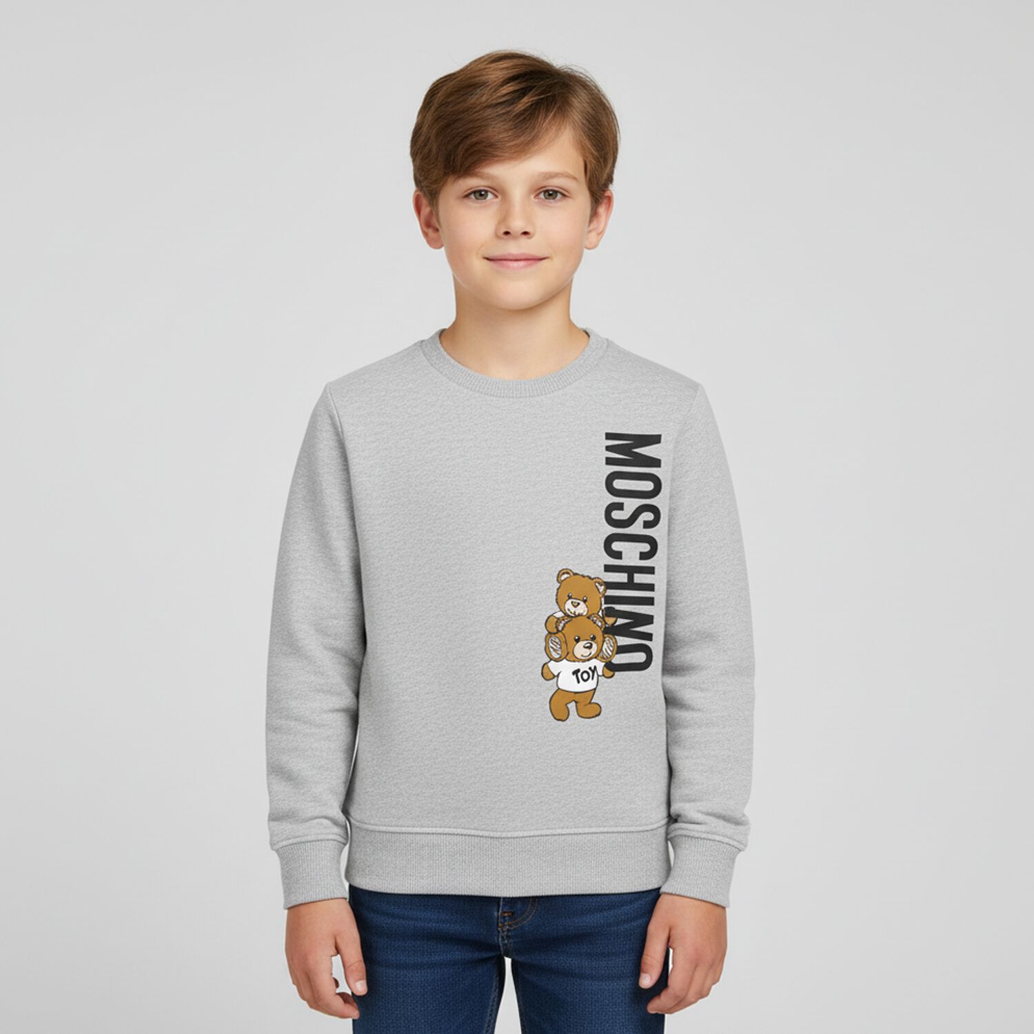 Grey Teddy Bear Logo Sweatshirt, 3, hi-res image number null