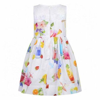 Girls White Summer Party Dress
