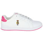 Girls White Logo Trainers, 1, hi-res