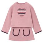 Girls Pink Heart Skirt Set, 2, hi-res