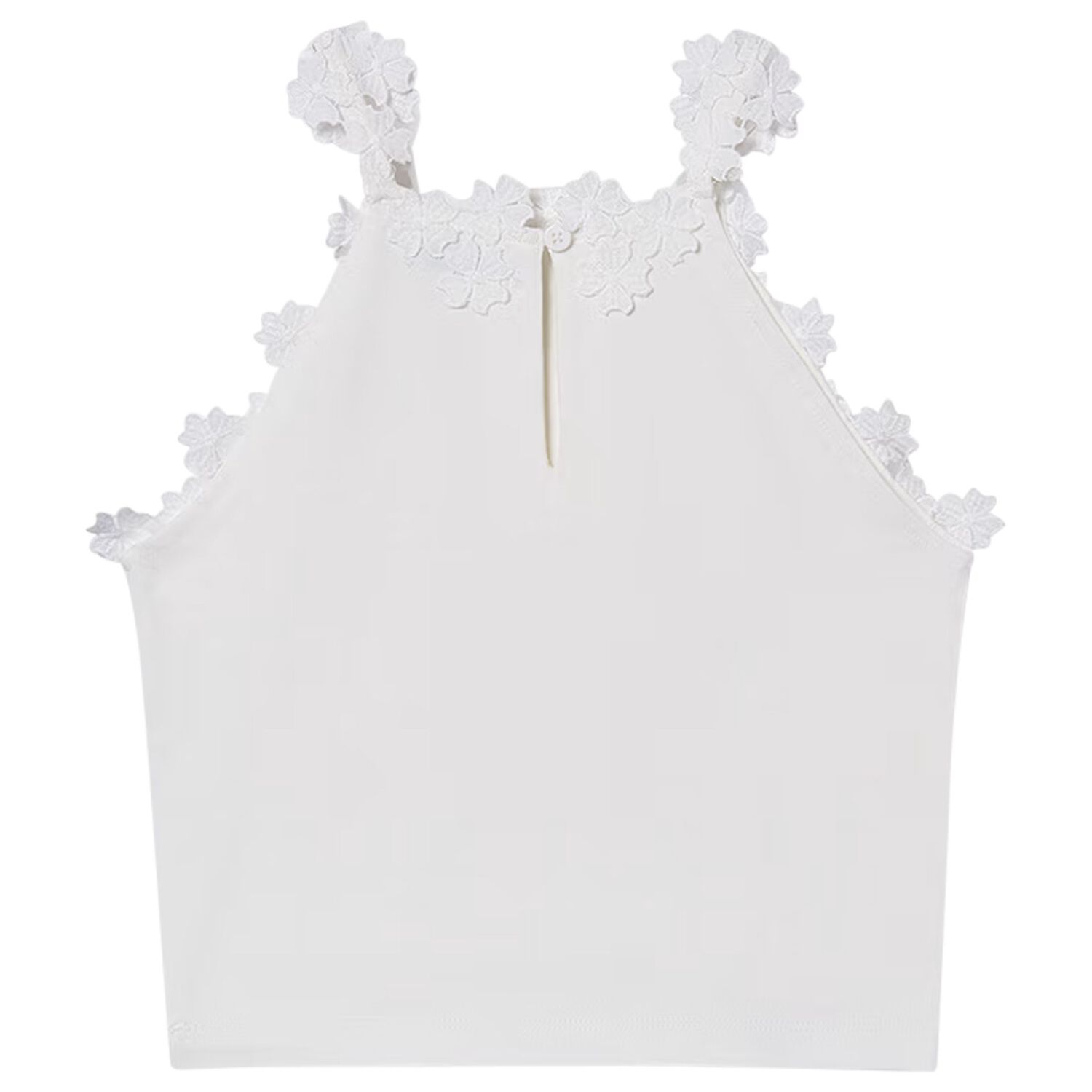 بلوزه دانتيل  للبنات باللون الابيض , 1, hi-res