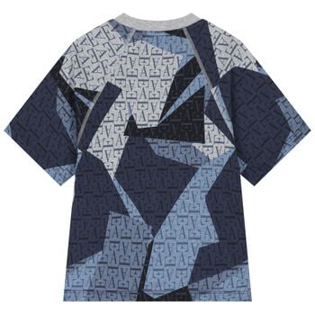 Boys Grey & Blue Logo T-Shirt