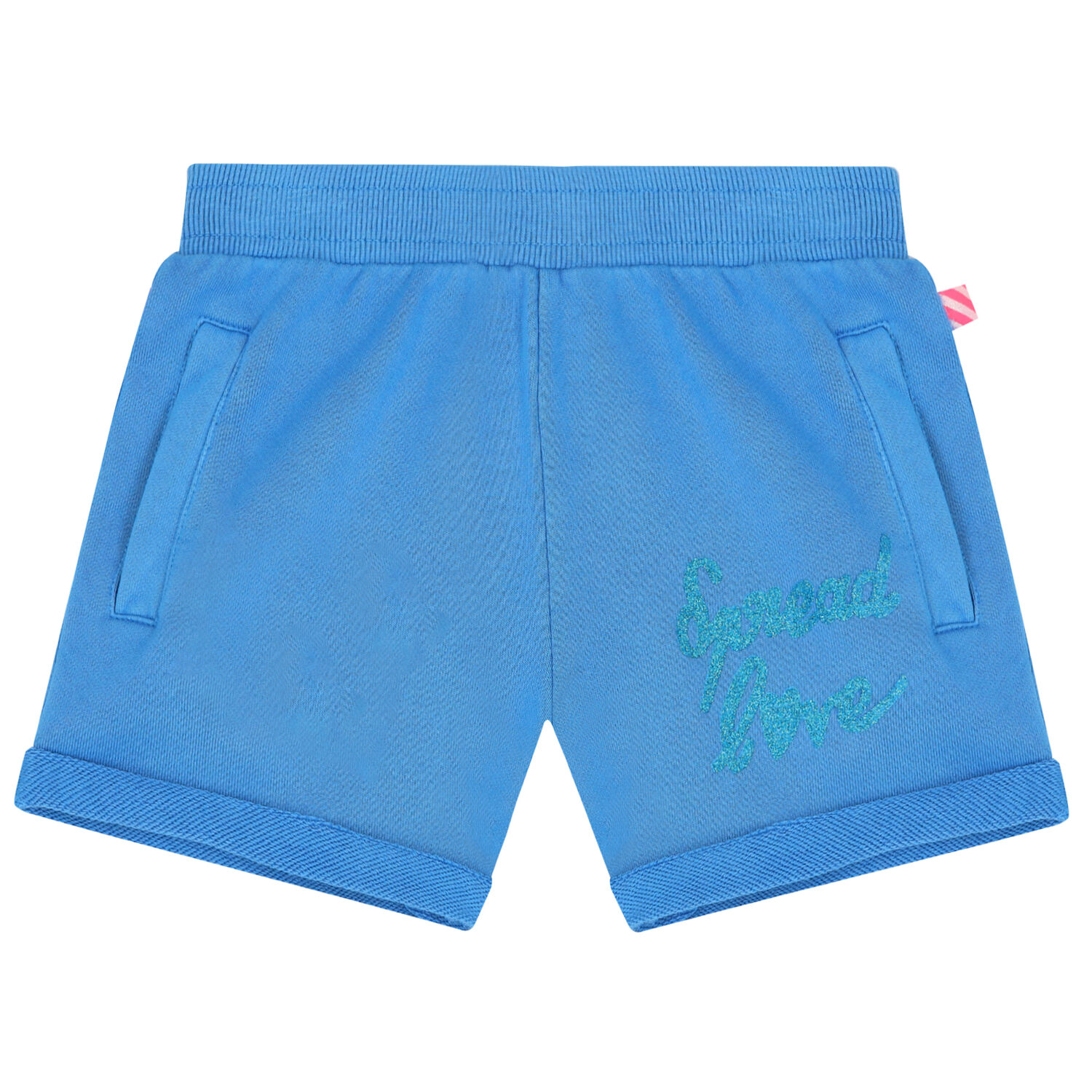 Girls Blue Glitter Shorts, 2, hi-res