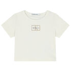 Girls Ivory Logo T-Shirt, 1, hi-res
