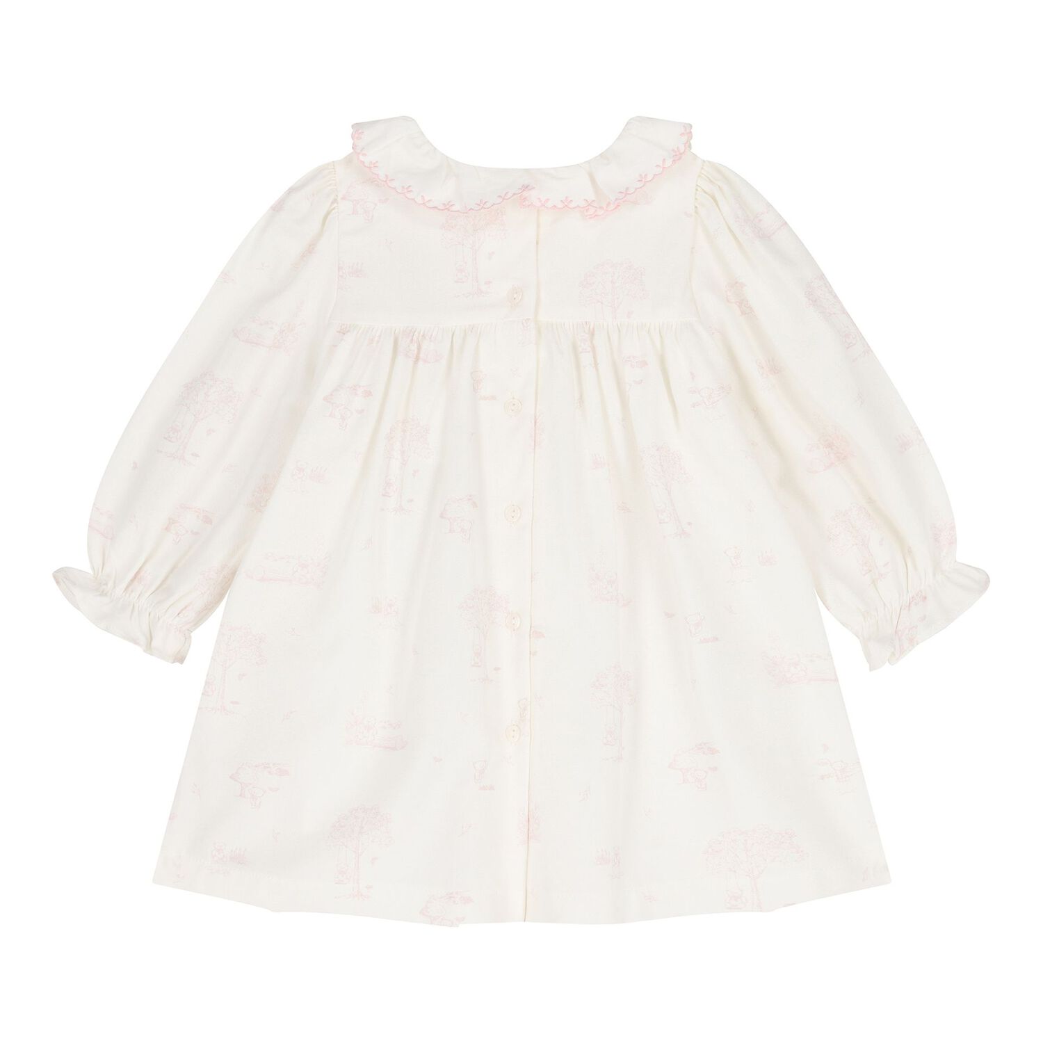 Baby Girls Ivory & Pink Dress, 1, hi-res