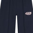 Girls Navy Blue Logo Trousers, 1, hi-res