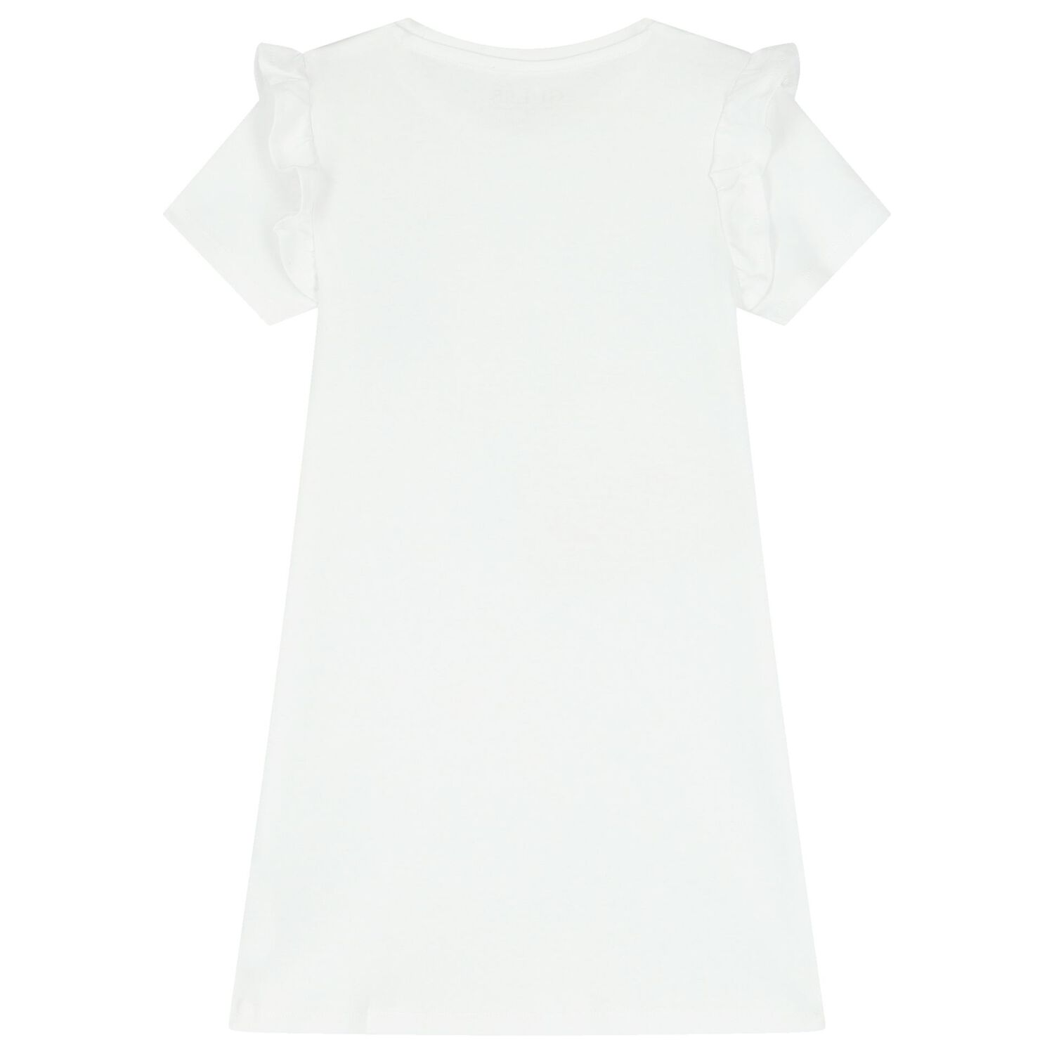 Girls White Logo Bag Dress, 1, hi-res