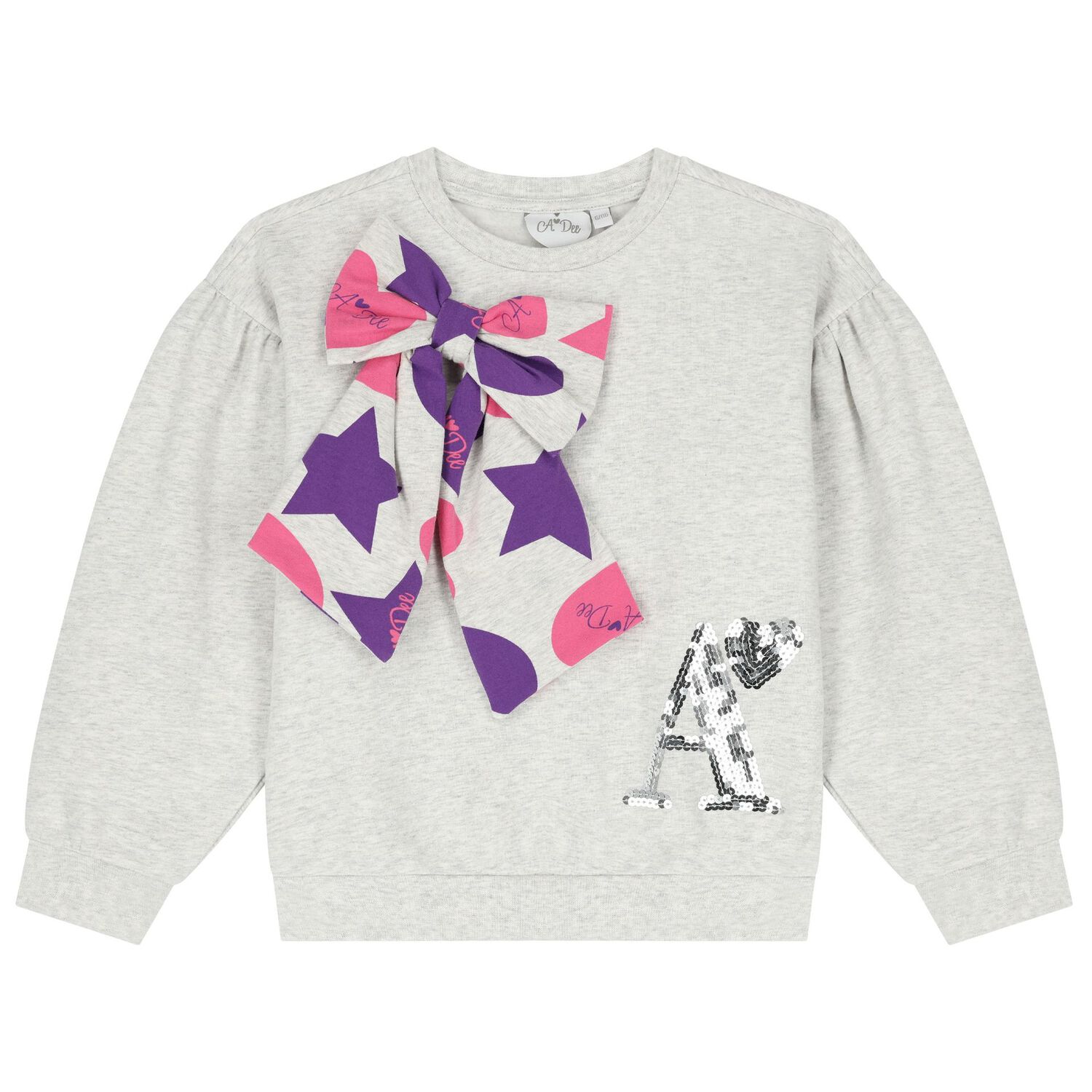 Girls Grey Logo Bow Legging Set, 1, hi-res