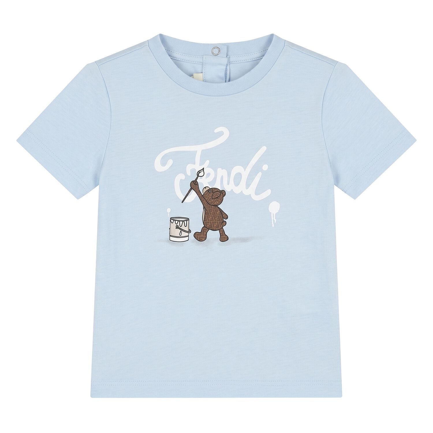 Younger Boys Blue Teddy Bear Logo T-Shirt, 1, hi-res