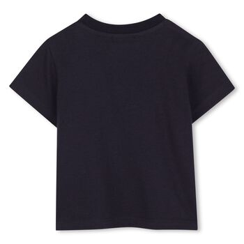 Younger Boys Navy Blue Tiger Logo T-Shirt