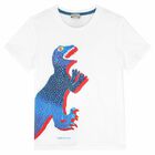 Boys White Dinosaur T-Shirt, 2, hi-res