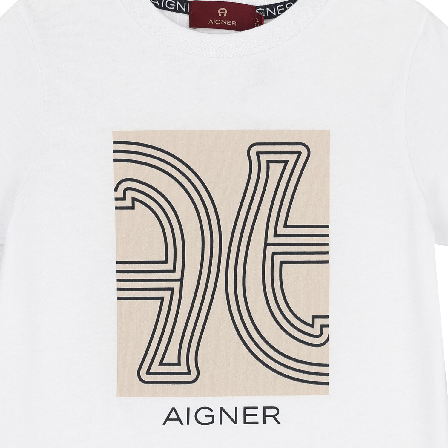 تيشيرت أولاد بالشعار باللون الأبيض, 1, hi-res