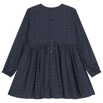Girls Navy Blue Bow & Dots Dress