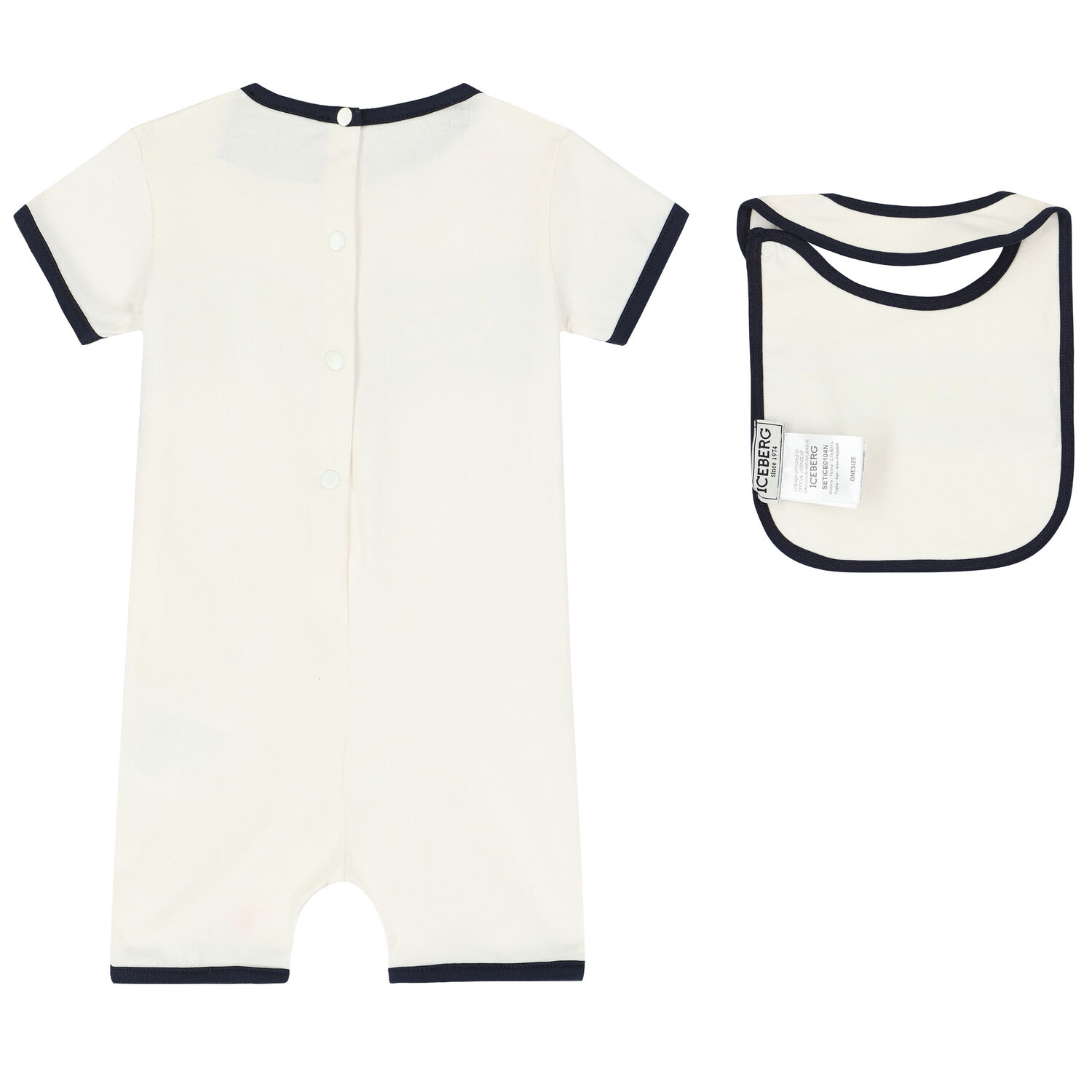 Baby Boys Ivory Logo Romper Set, 1, hi-res