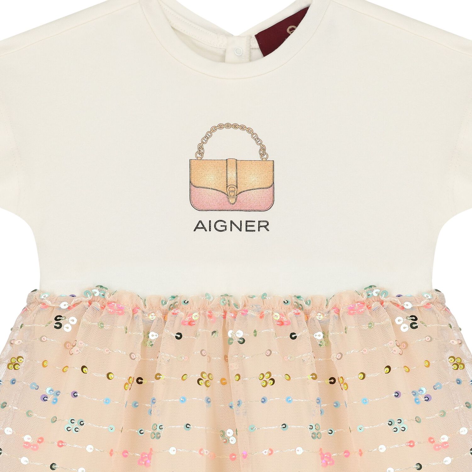 فستان بنات بالشعار باللون العاجى و الوردى, 1, hi-res image number null