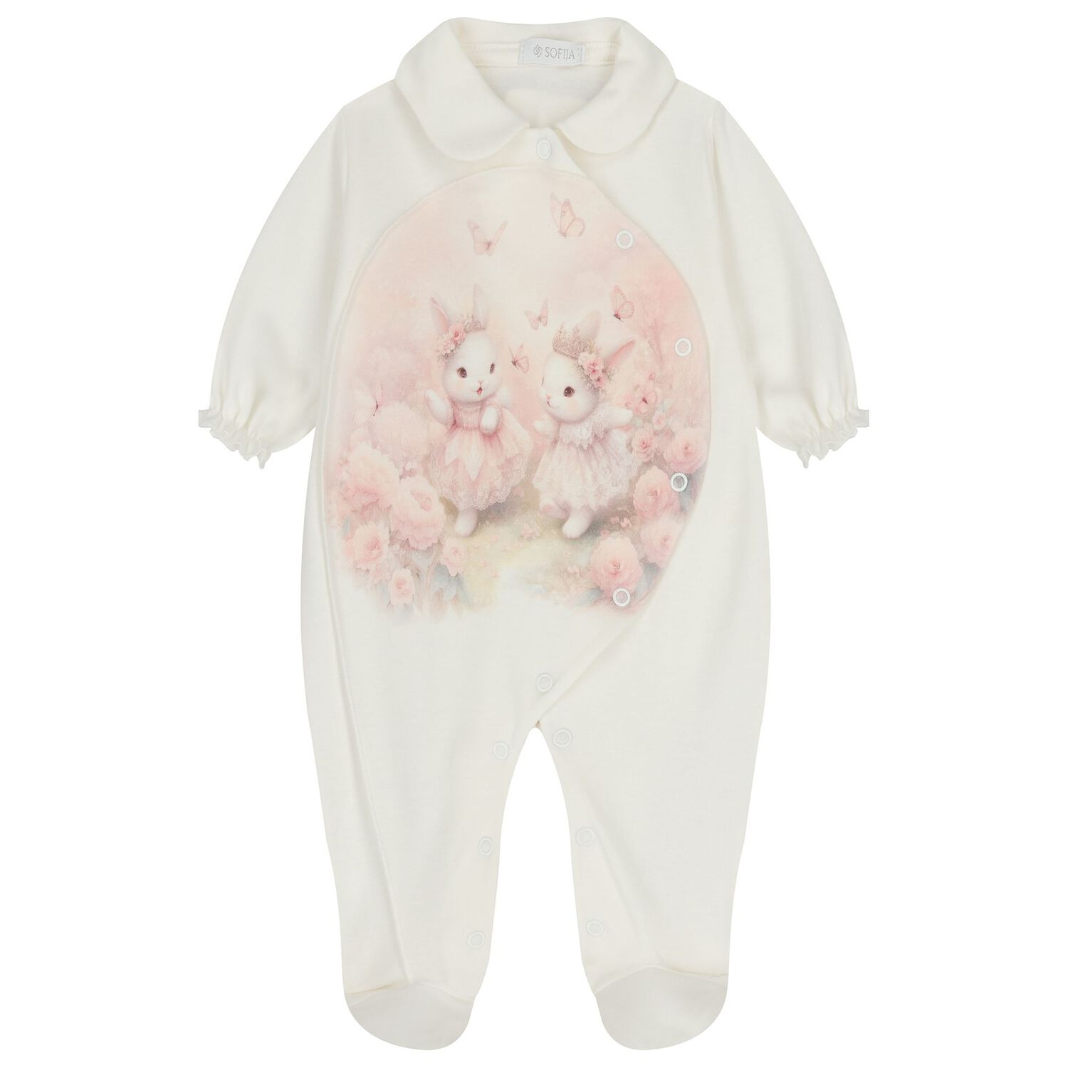 Baby Girls Ivory & Pink Bunny Babygrow Gift Set, 1, hi-res