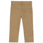 Younger Boys Beige Chino Trousers, 1, hi-res