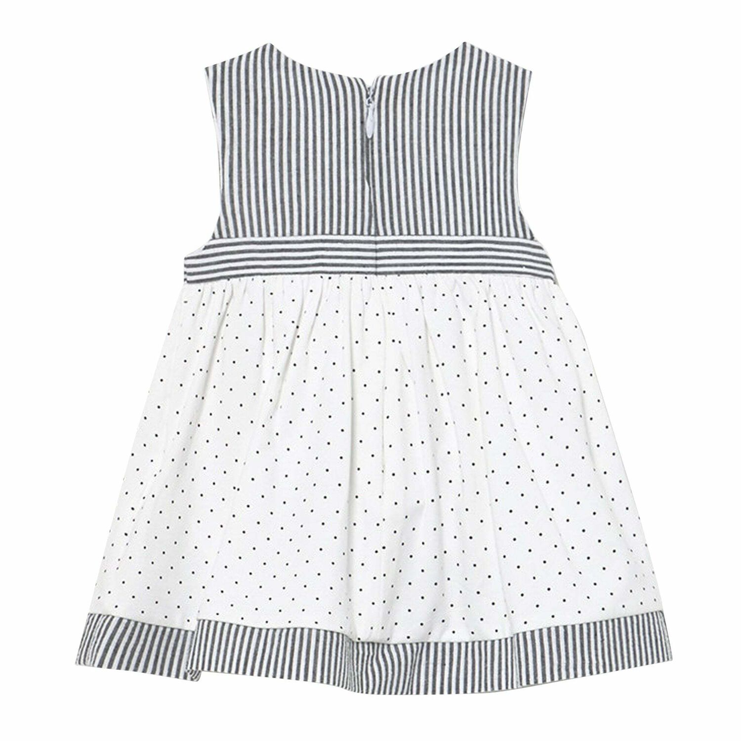 Baby Girls White & Black Dress, 1, hi-res