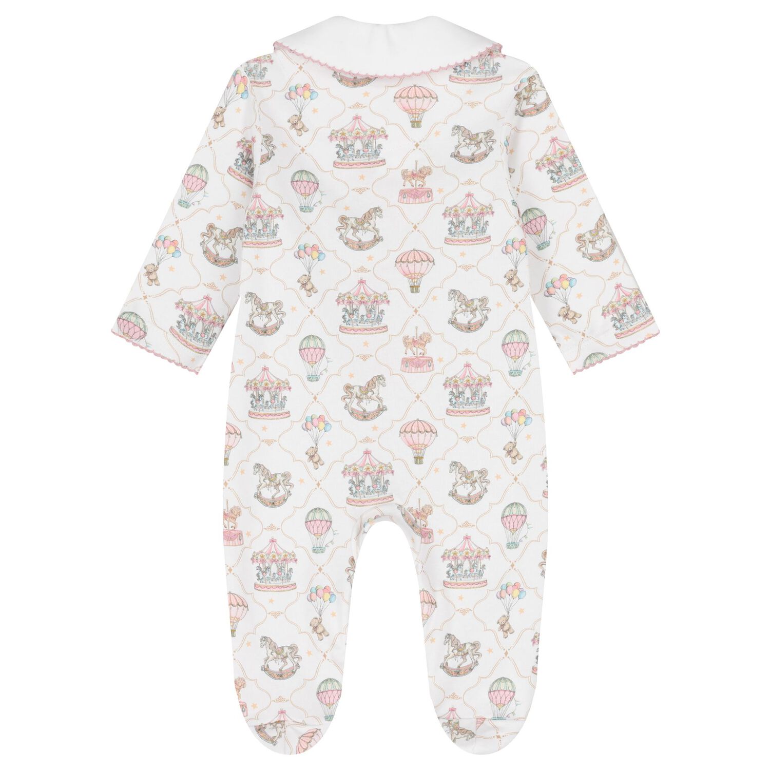 Baby Girls Pink & White Carousel & Hot Air Balloon Babygrow Gift Set, 1, hi-res image number null