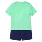 Boys Green & Navy Blue Surf Board Shorts Set, 1, hi-res