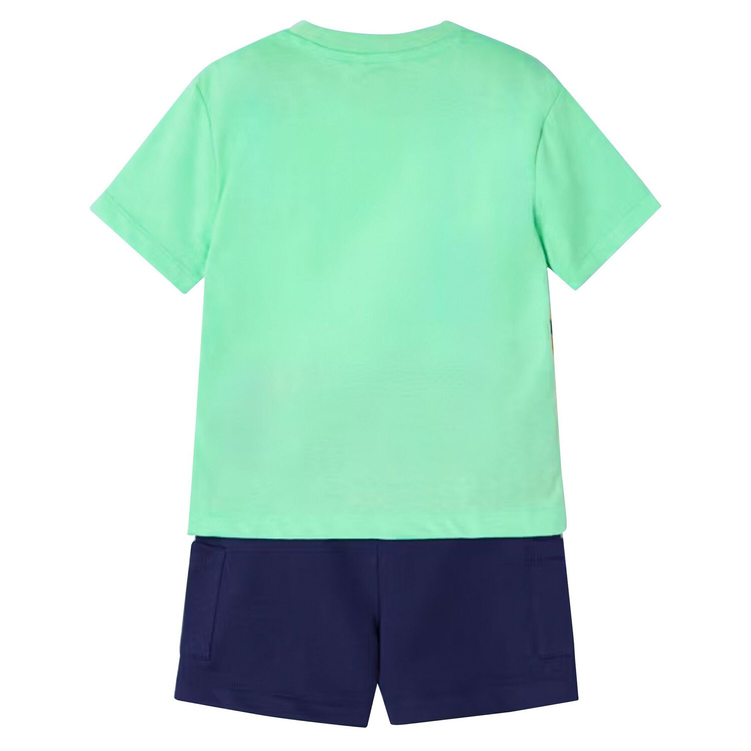 Boys Green & Navy Blue Surf Board Shorts Set, 1, hi-res