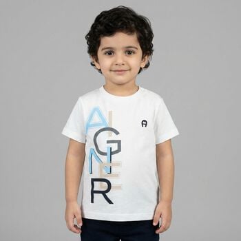 Younger Boys White Logo T-Shirt